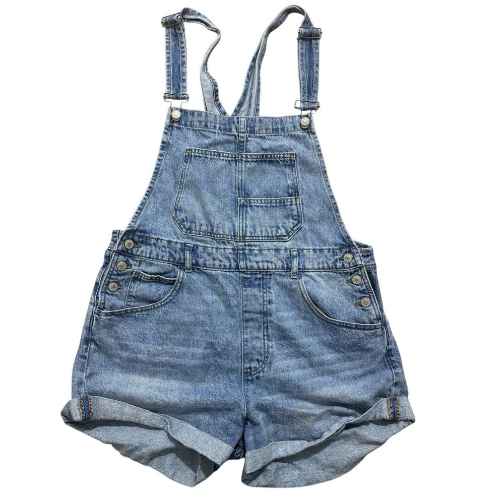 Free People Light Blue Denim Short Overalls